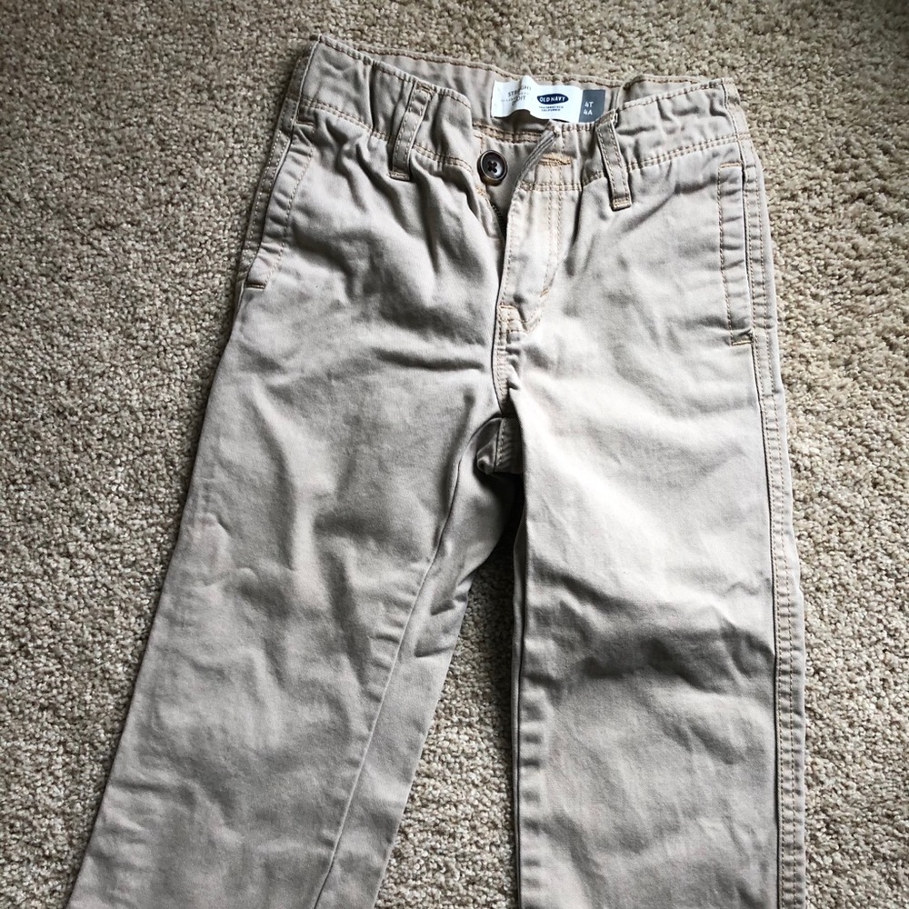 Boys Khaki Dress Pants with adjustable waist
